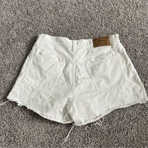 Polo by Ralph Lauren White Eyelet Hem Denim Shorts